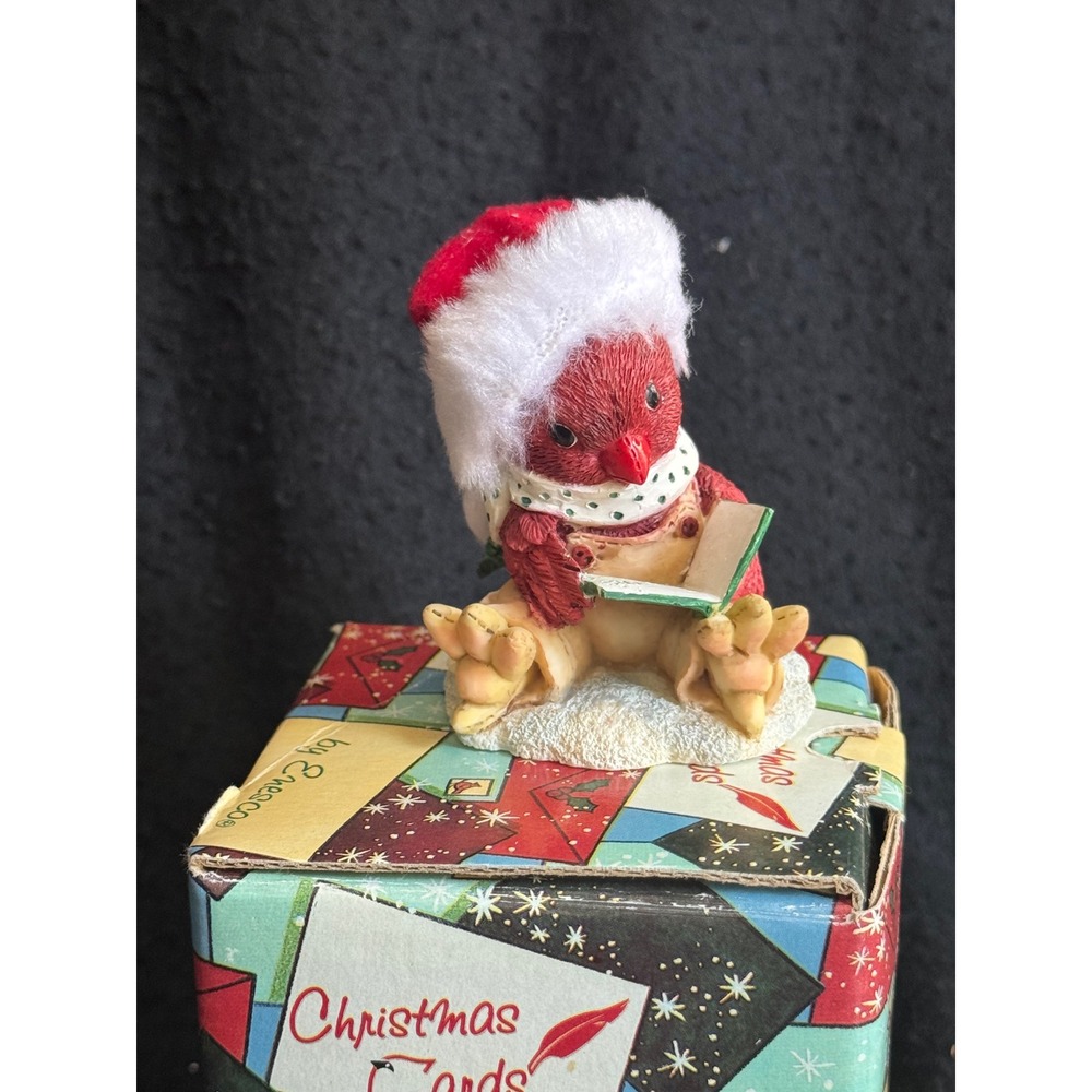 Vintage 1996 Enesco Christmas Cards Cardinal Bird Figurine Mary Rhyner-Nadig